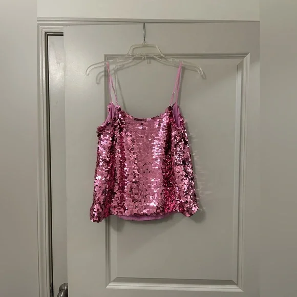 J. Crew Pink Sequin Tank - Picture 2 of 4
